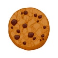 Chocolate chips cookie vector illustration