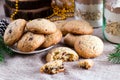 Chocolate Chips Cookies with a gift of cookie mix in a jar Royalty Free Stock Photo
