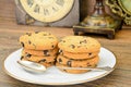 Chocolate Christmas Cookies on White Plate Royalty Free Stock Photo