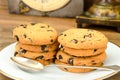 Chocolate Christmas Cookies on White Plate Royalty Free Stock Photo