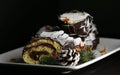 Chocolate Christmas Yule Log, Buche de Noel.