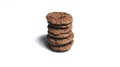 chocolate chunk cookies on a bright white background Royalty Free Stock Photo