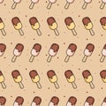 Chocolate coated ice cream seamless pattern. Vector Royalty Free Stock Photo