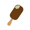 Chocolate coated ice cream. Vector Royalty Free Stock Photo