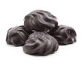 Chocolate coated zefir isolated Royalty Free Stock Photo