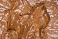 Chocolate cocoa cream abstract background closeup macro Royalty Free Stock Photo