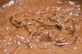 Chocolate cocoa cream abstract background closeup macro Royalty Free Stock Photo