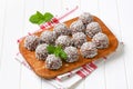 Chocolate coconut balls Royalty Free Stock Photo