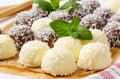 Chocolate coconut snowballs Royalty Free Stock Photo