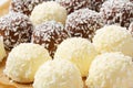 Chocolate coconut snowballs Royalty Free Stock Photo