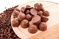 Chocolate and coffee beans Royalty Free Stock Photo