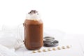 Chocolate coffee milk shake with whipped cream Royalty Free Stock Photo