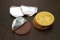 Chocolate coin Royalty Free Stock Photo