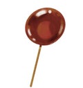 Chocolate cola lollipop stick sweet sugar candy digital painting illustration