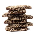 Chocolate coocies with sesame Royalty Free Stock Photo