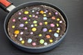 Chocolate skillet cookie Royalty Free Stock Photo