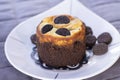 Chocolate cookie muffin with cookies