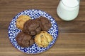 Chocolate cookies on woodentable Royalty Free Stock Photo
