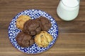 Chocolate cookies on woodentable