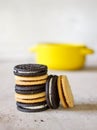 Chocolate cookies with cread Royalty Free Stock Photo