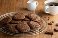 Chocolate cookies with a cup of coffee