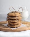 Chocolate cookies with milk