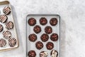 Chocolate cookies with peppermint chips Royalty Free Stock Photo