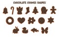 Chocolate Cookies Shapes Royalty Free Stock Photo