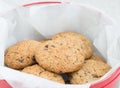 Chocolate cookies in a tin jar