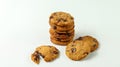 chocolate cookies on a white background Royalty Free Stock Photo
