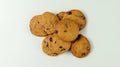 chocolate cookies on a white background Royalty Free Stock Photo