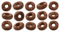 Chocolate corn rings isolated on white background Royalty Free Stock Photo