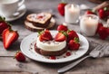 chocolate couple love strawberry two toasts food Breakfast Royalty Free Stock Photo