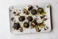 Chocolate Covered Chestnut Dessert with Pistachio Powder. / Kestane Sekeri.