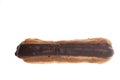 Chocolate covered eclaire isolate on white background