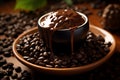 Chocolate-covered espresso bean tasty dessert background Royalty Free Stock Photo