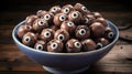 Close up of spooky Chocolate covered Eyeballs. Halloween Food Backdrop