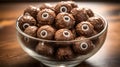 Close up of spooky Chocolate covered Eyeballs. Halloween Food Backdrop