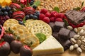 A Chocolate Covered Strawberries and Cheese Sweet Charcuterie Board Royalty Free Stock Photo