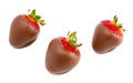 Chocolate Covered Strawberries on a White Background Royalty Free Stock Photo