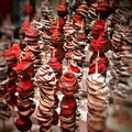 Chocolate covered strawberry skewers. Delicious