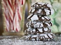 Chocolate crackle cookies Royalty Free Stock Photo