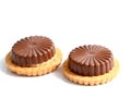 chocolate cream biscuit isolated on white. Royalty Free Stock Photo