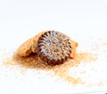 chocolate cream biscuit isolated on white. Royalty Free Stock Photo