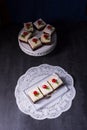 Chocolate cream cake with cherries Royalty Free Stock Photo