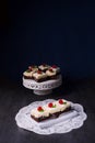 Chocolate cream cake with cherries Royalty Free Stock Photo