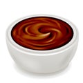 Chocolate cream curl splash realistic 3d isolated design vector illustration Royalty Free Stock Photo