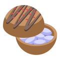 Chocolate cream food icon isometric vector. Autumn gourmet