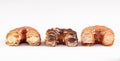 Chocolate, cream and original croissant and doughnut mixture Royalty Free Stock Photo