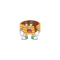 Chocolate cream pancake cartoon character design with mad face Royalty Free Stock Photo